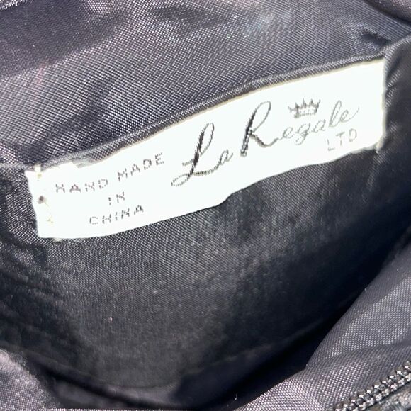 La Regale Beaded Embellished Satin Shoulder Evening Purse Bag - Picture 2 of 5